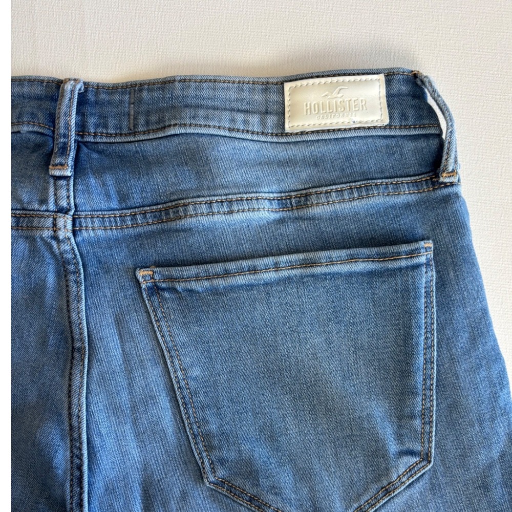 Hollister High-Rise Flare Jeans Patchwork Raw Hem Vintage Soft Stretch 15R 32x31 - Picture 5 of 13
